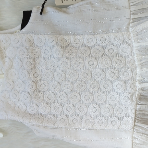 PIPPA & JULIE | White Shimmer Top & Black Leggings Party Holiday Set - Picture 3 of 8